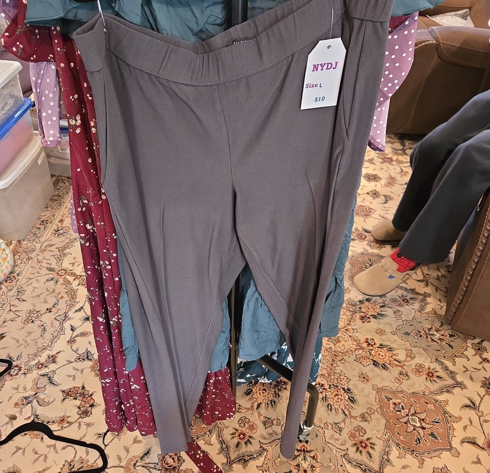 Eileen Fisher Charcoal Gray Wide Leg Trousers